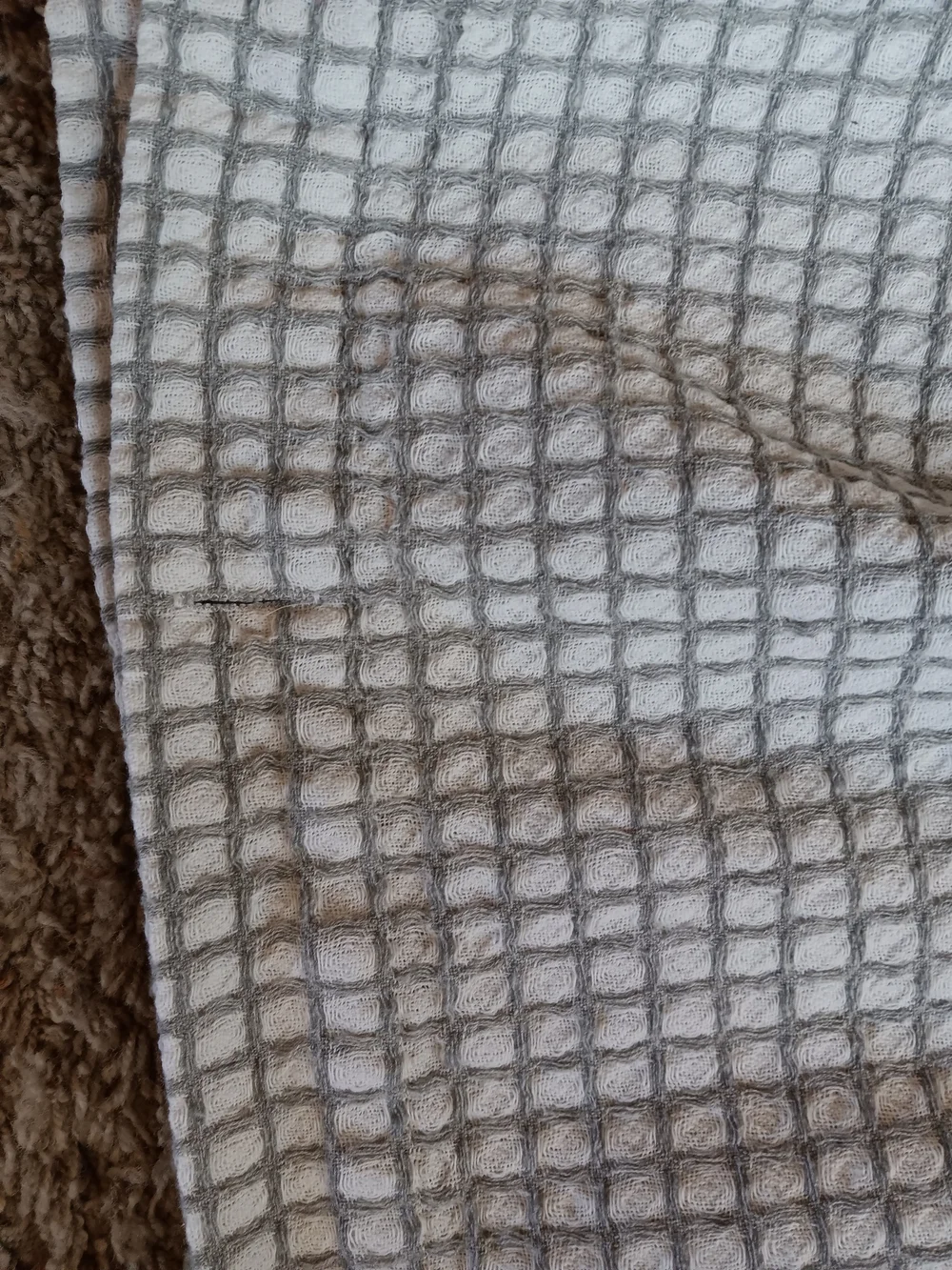 White Waffle Knit Shower Curtain